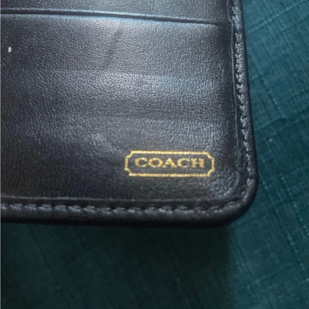 Coach Signature Canvas Continental Wallet in Black and Beige